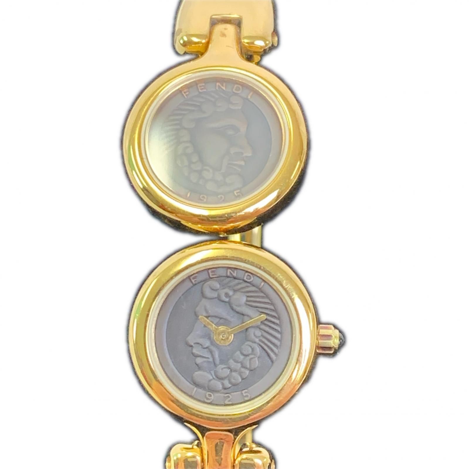 正常可動 FENDI フェンディ 000 784 REGISTERED MODEL 腕時計 ゴールド 合金 ステンレススチール レディース