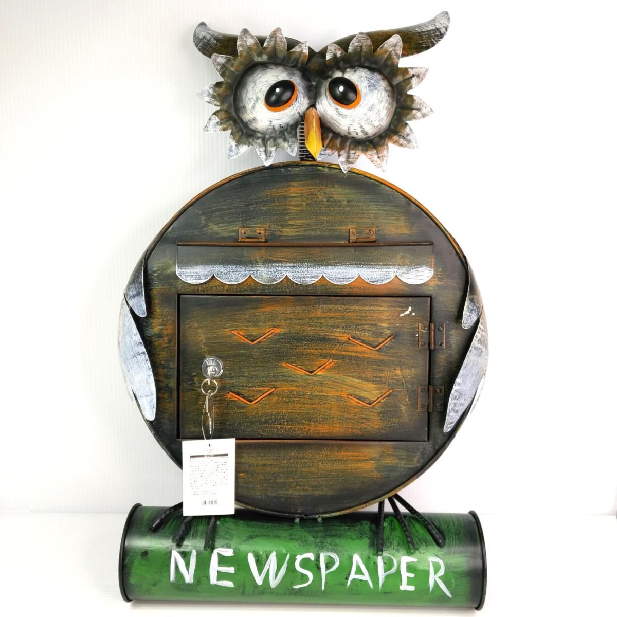 品 ブリキポスト フクロウ ハンドメイド〇YR-54372〇