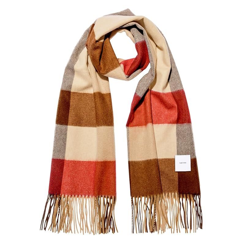 彡 matti totti Antique Brown カシミヤ ストール カシミア 大判 厚手 メンズ チェック柄 チェック マフラー 100 男性 ロング カシミヤストール カシミアストール ギフト プレゼント B 0024 1