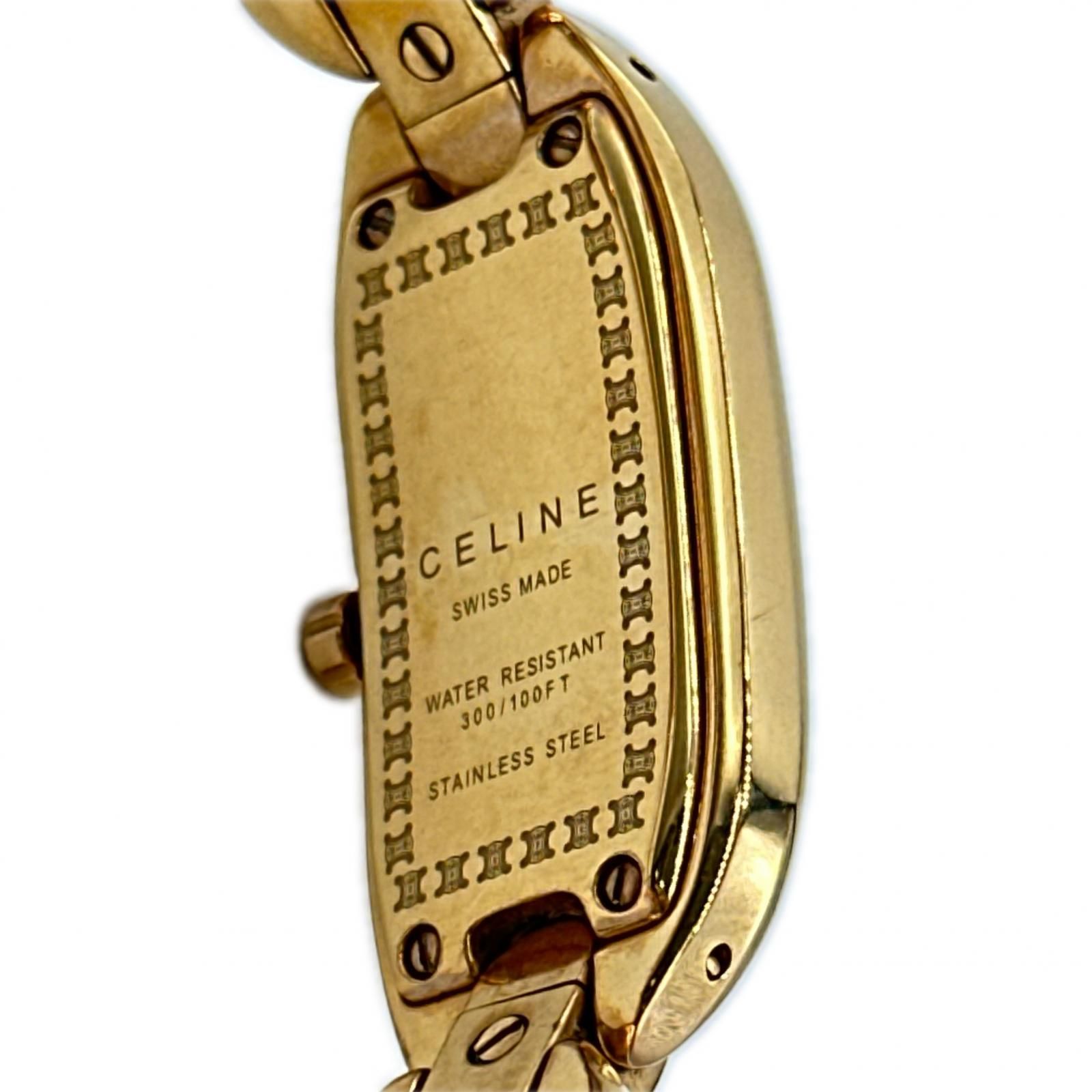  正常可動 CELINE セリーヌ 300 100 FT 腕時計 ゴールド ピンク ステンレススチール レディース 腕時計(クォーツ) 腕時計(アナログ)