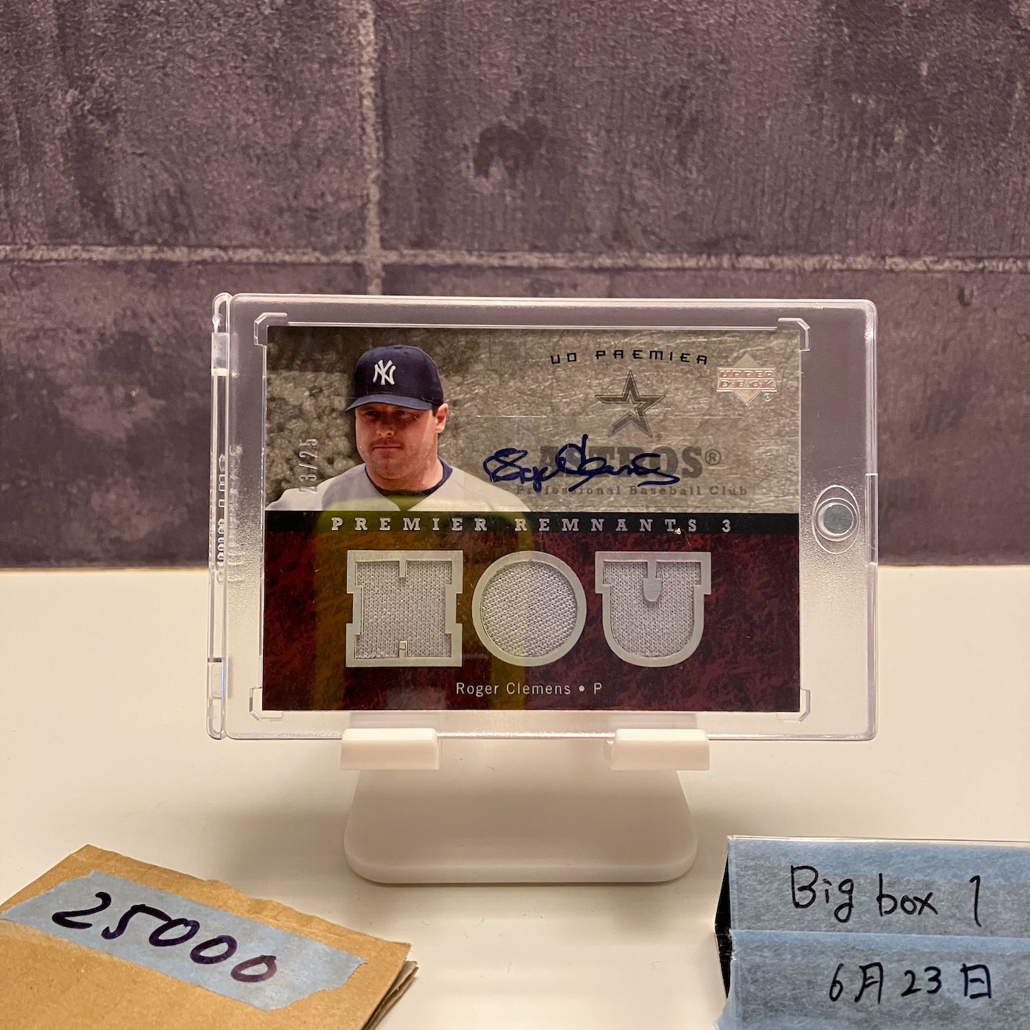 2007 Upper Deck Roger Clemens 23 25 直筆サインカード Houston Astros UD Premier Remnants 3 Game ジャージ カード