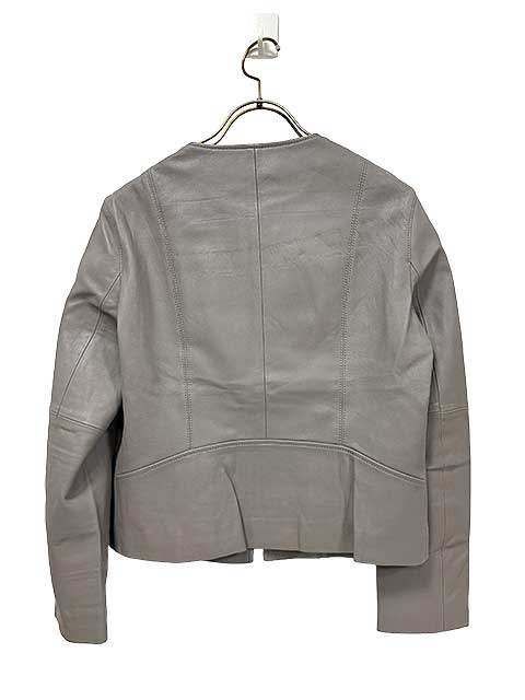 ANAYI アナイ leatherジャケット 9号 Mサイズ グレー 秋冬 ノー ジャケット＿S 02＿セルモアから ＿s-0263-r 02