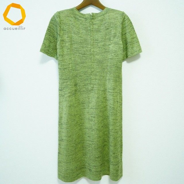 snc サイトウトヨコ 斉藤都世子 ワンピース 黄緑 ニット 花柄 半袖 レディース 969649