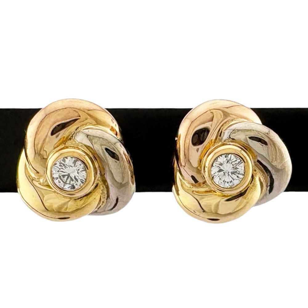 カルティエ ベビートリニティ ピアス 18金 K18イエローゴールド