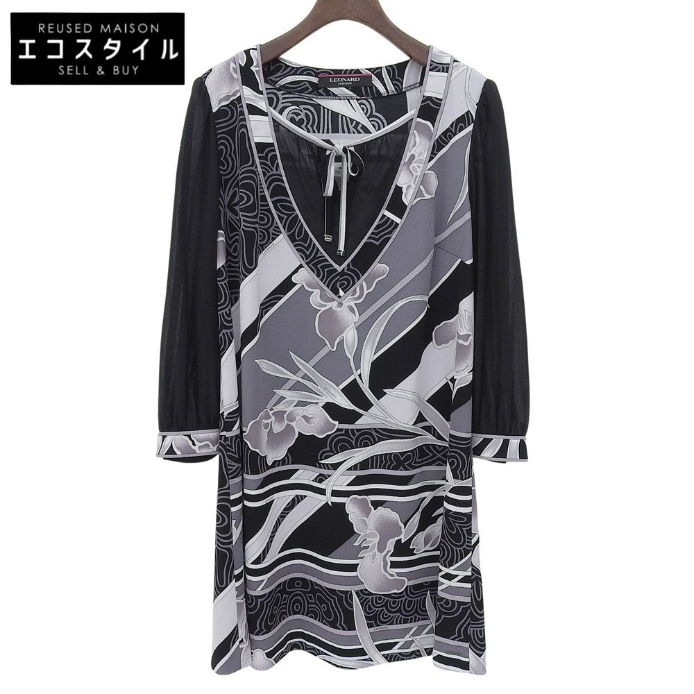 LEONARD レオナール 美品 カンカン素材 ワンピース レディース