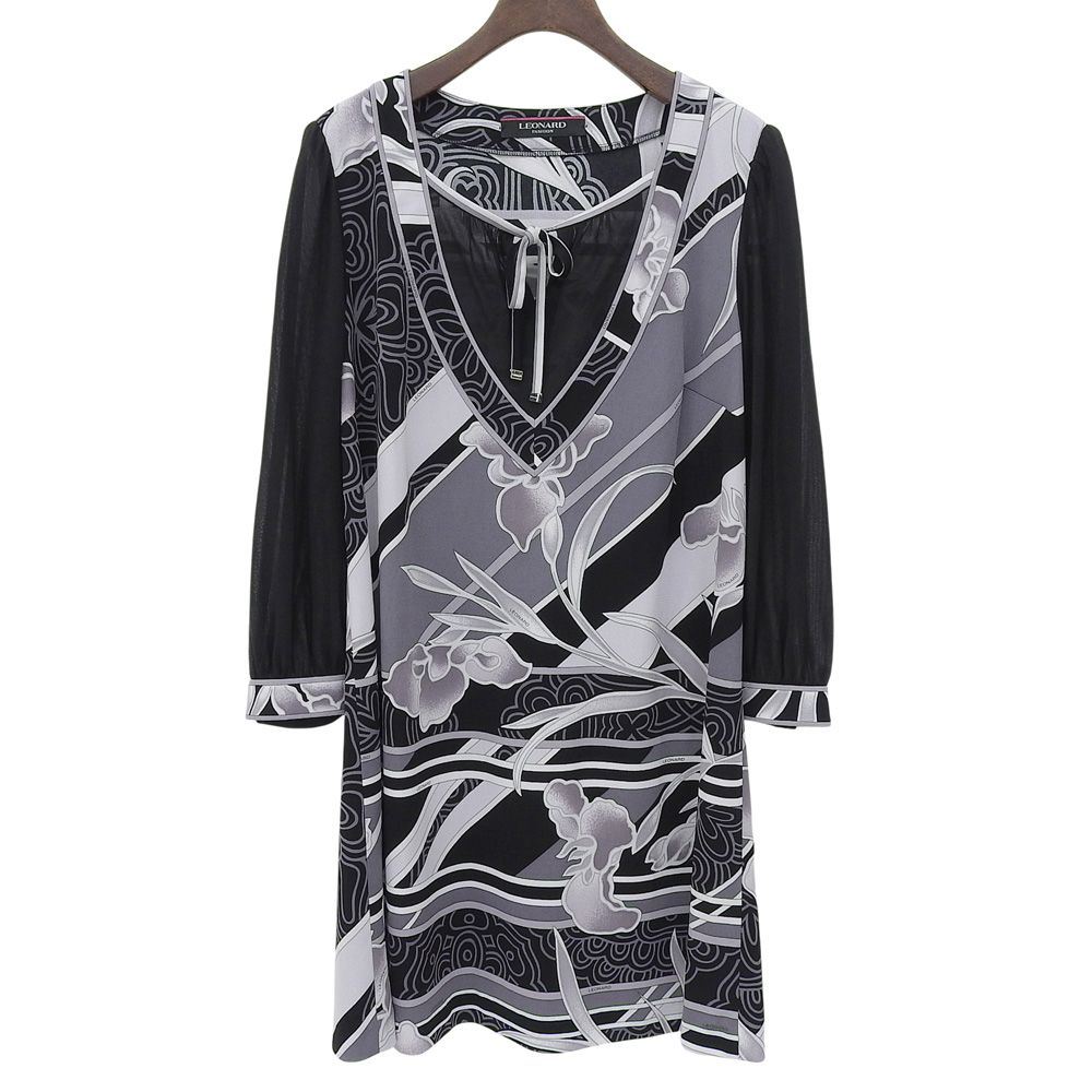 LEONARD レオナール 美品 カンカン素材 ワンピース レディース