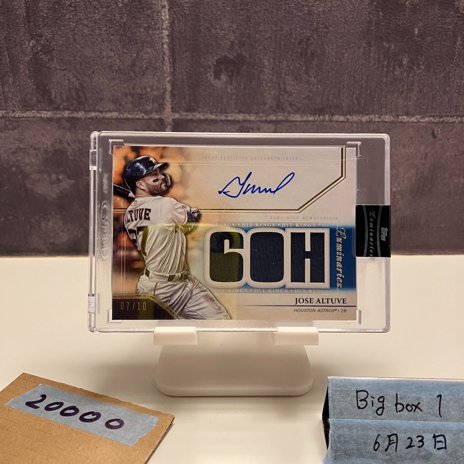 2020 Topps Jose Altuve 07 10 直筆サインカード Houston Astros Luminaries Hit Kings Game ジャージ カード
