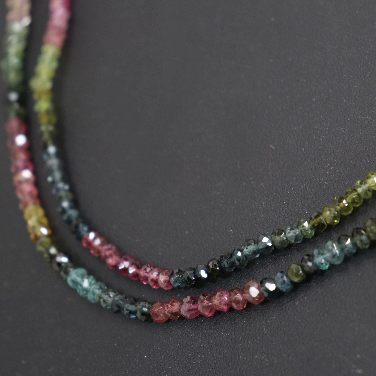 ジュエリー ネックレス トルマリン グラデーションクラスプ シルバー 2連 全長55 cm レディース 13481 HM