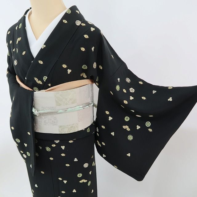 ✾まめ藤✾m349＊正絹 刺繍 Sサイズ 手縫い仕立て 小紋 - メルカリ