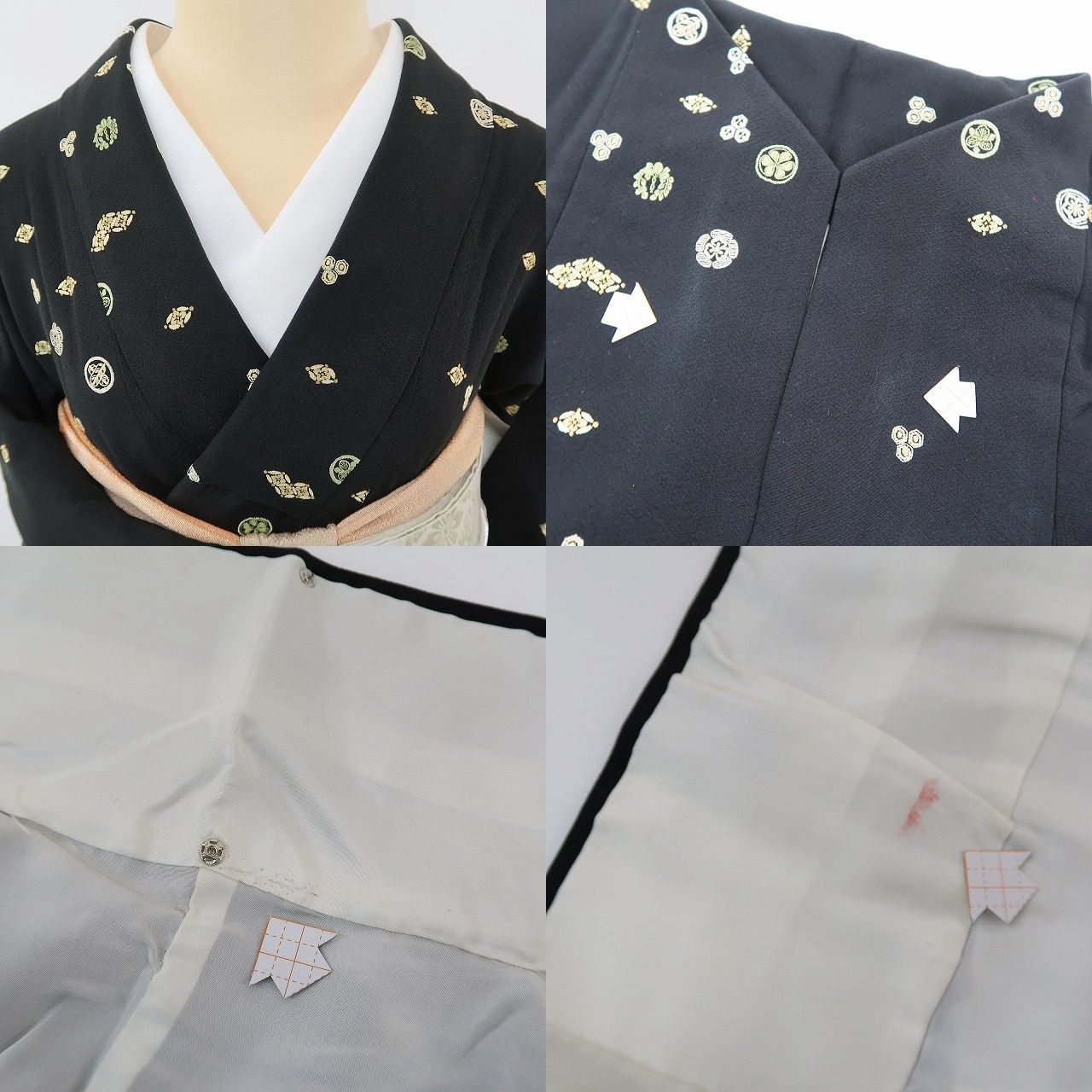 雪乃✺美品 正絹 モダン 手縫い 小紋 着物 A1953 tu2310001-1.jpg