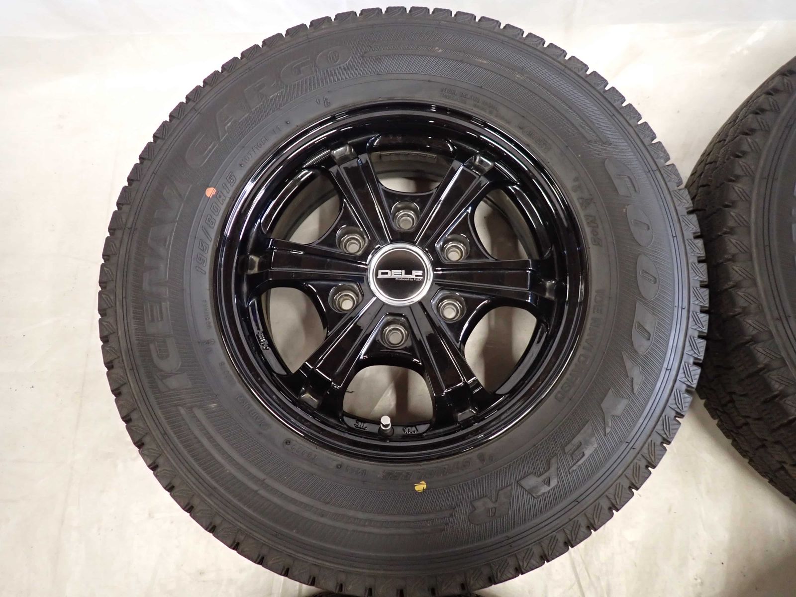 冬4本SET 会社宛 195 80 R 15 6 J 107 105 LT グッドイヤー アイスナビ カーゴ 22年製 FLEX DELF アルミ ハイエース NO F 6509