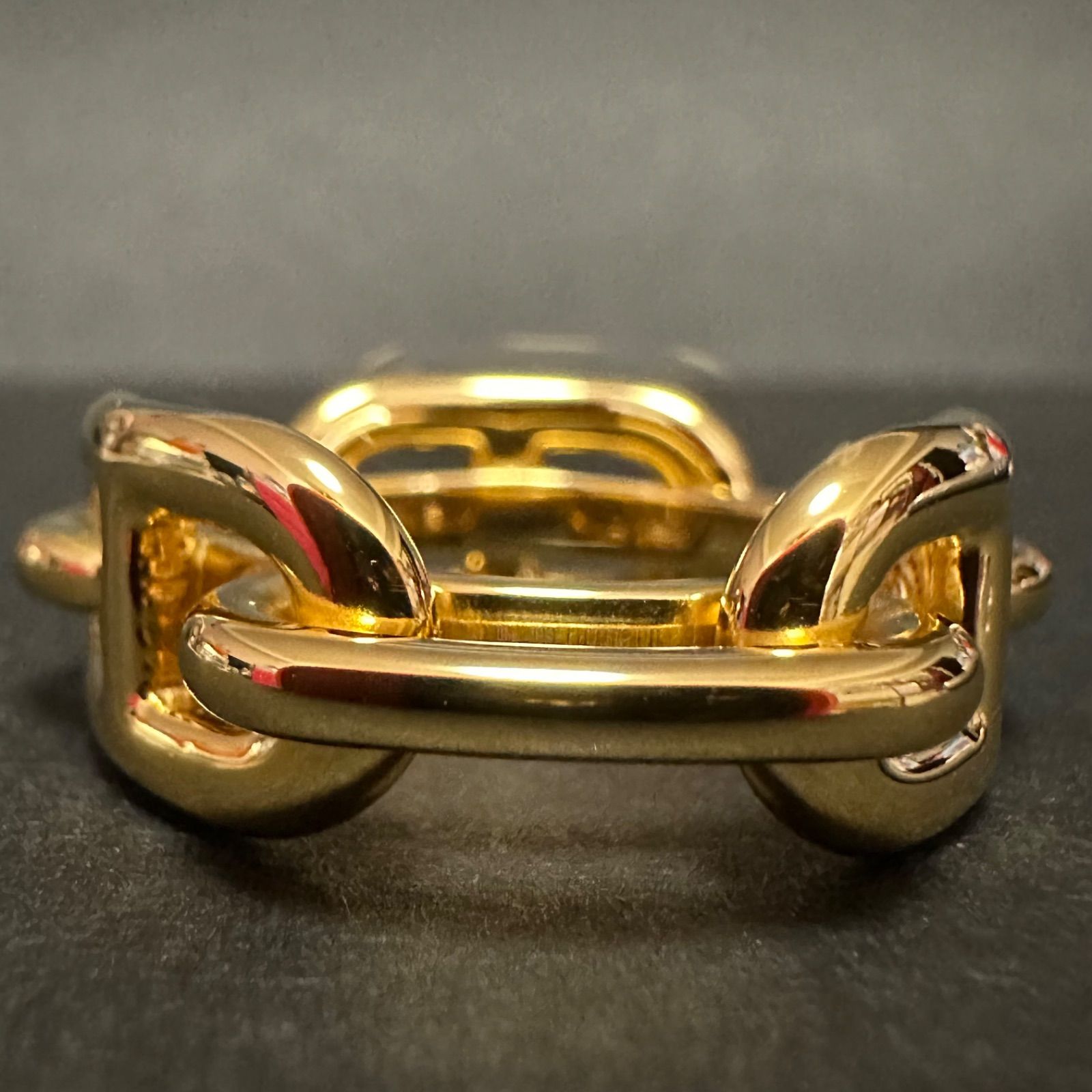 極美品 エルメス HERMES スカーフリング シェーヌダンクル GP ゴールド