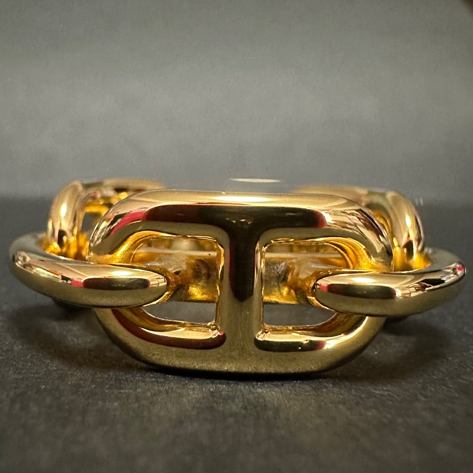 【美品】エルメス シェーヌダンクル ゴールド スカーフリング エルメス HERMES ルカデシェーヌダンクル スカーフリング GP ゴールド