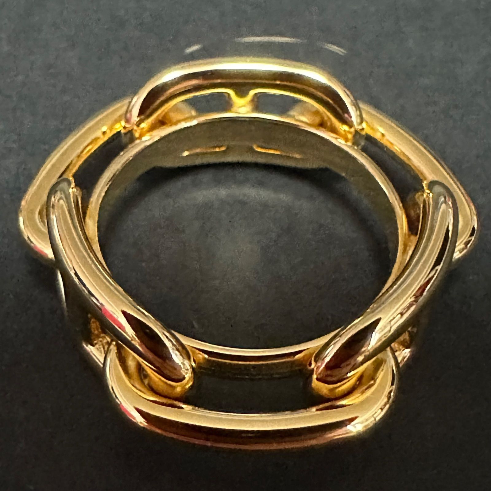 極美品 エルメス HERMES スカーフリング シェーヌダンクル GP ゴールド