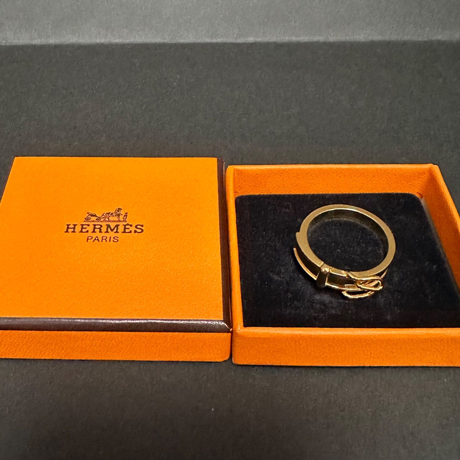 極美品 エルメス HERMES スカーフリング ブックルセリエ ベルト