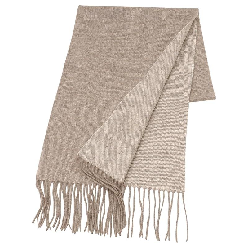 彡 タケオキクチ ストール マフラー カシミヤ 無地リバー 配色カシミヤマフラー メンズ ベージュ 052 00