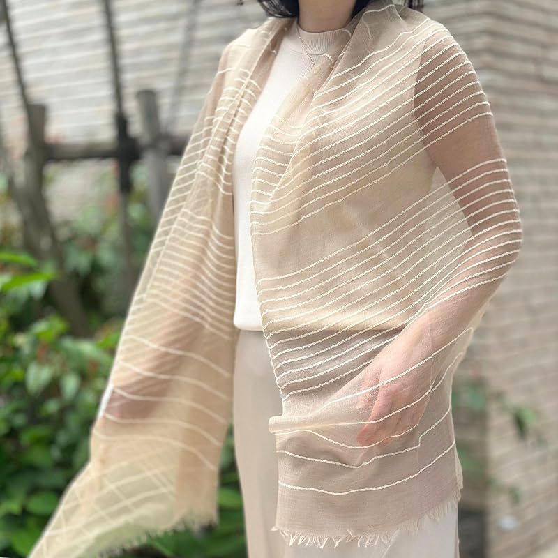 彡 I.P.P ストール レディース カシミヤ 手洗い可 空気をまとう約40 gの軽さ Airfuwa ブラウン 1