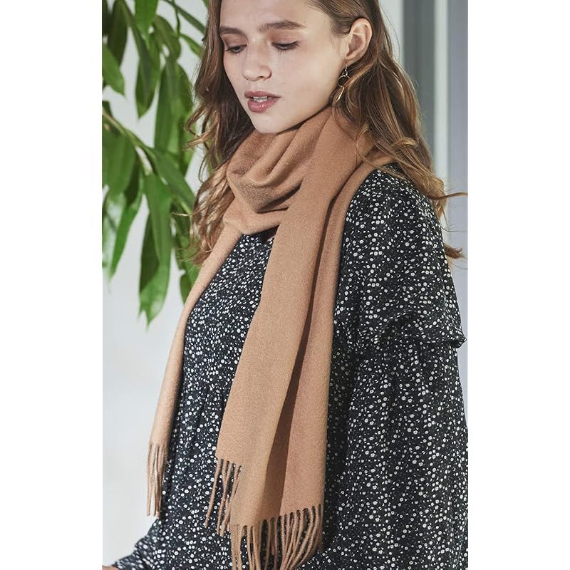 彡 GILDARA FT 33 最 カシミヤ ベーシックウェーブ カシミア マフラー 無地 メンズ レディース キャメル Y 8612 1