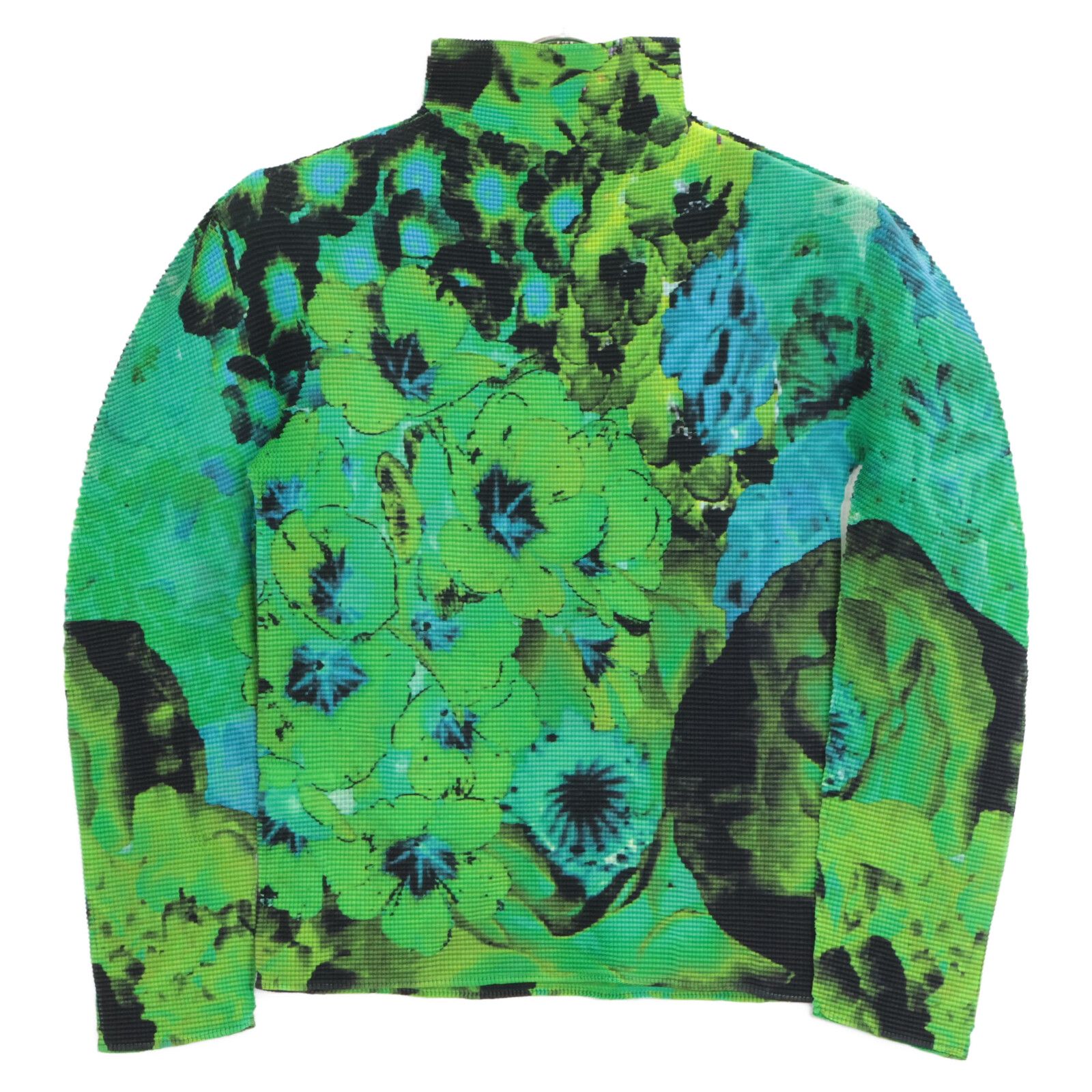 MeISSEYMIYAKE ミーイッセイミヤケ MI93FJ471 ｸﾞﾘｰﾝ 花柄 ｽﾄﾚｯﾁﾌﾟﾘｰﾂ