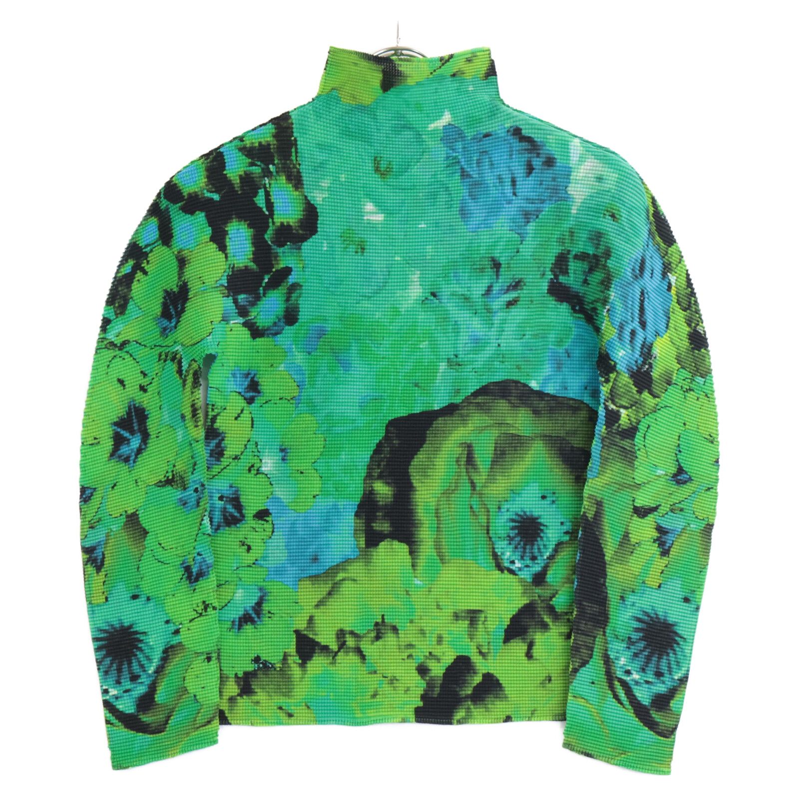 MeISSEYMIYAKE ミーイッセイミヤケ MI93FJ471 ｸﾞﾘｰﾝ 花柄 ｽﾄﾚｯﾁﾌﾟﾘｰﾂ