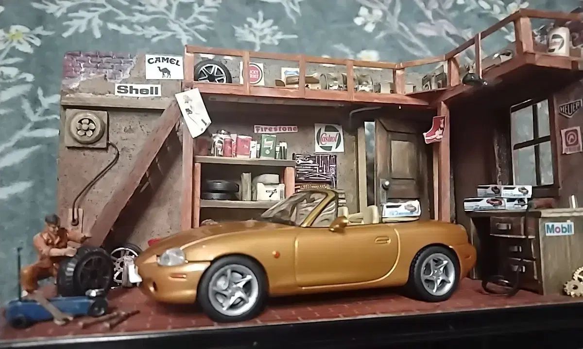 1 43 自動車整備 ジオラマ 自作品