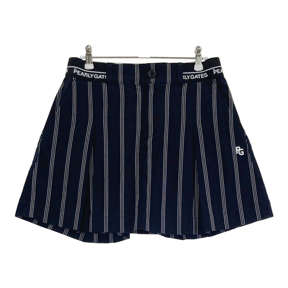 サイズ 1 PEARLY GATES パーリーゲイツ スカート ストライプ ネイビー系 ゴルフウェア レディース ストスト
