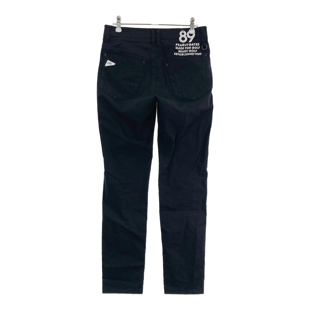 サイズ 0 PEARLY GATES パーリーゲイツ モデル ストレッチパンツ ストライプ柄 ブラック系 ゴルフウェア レディース ストスト