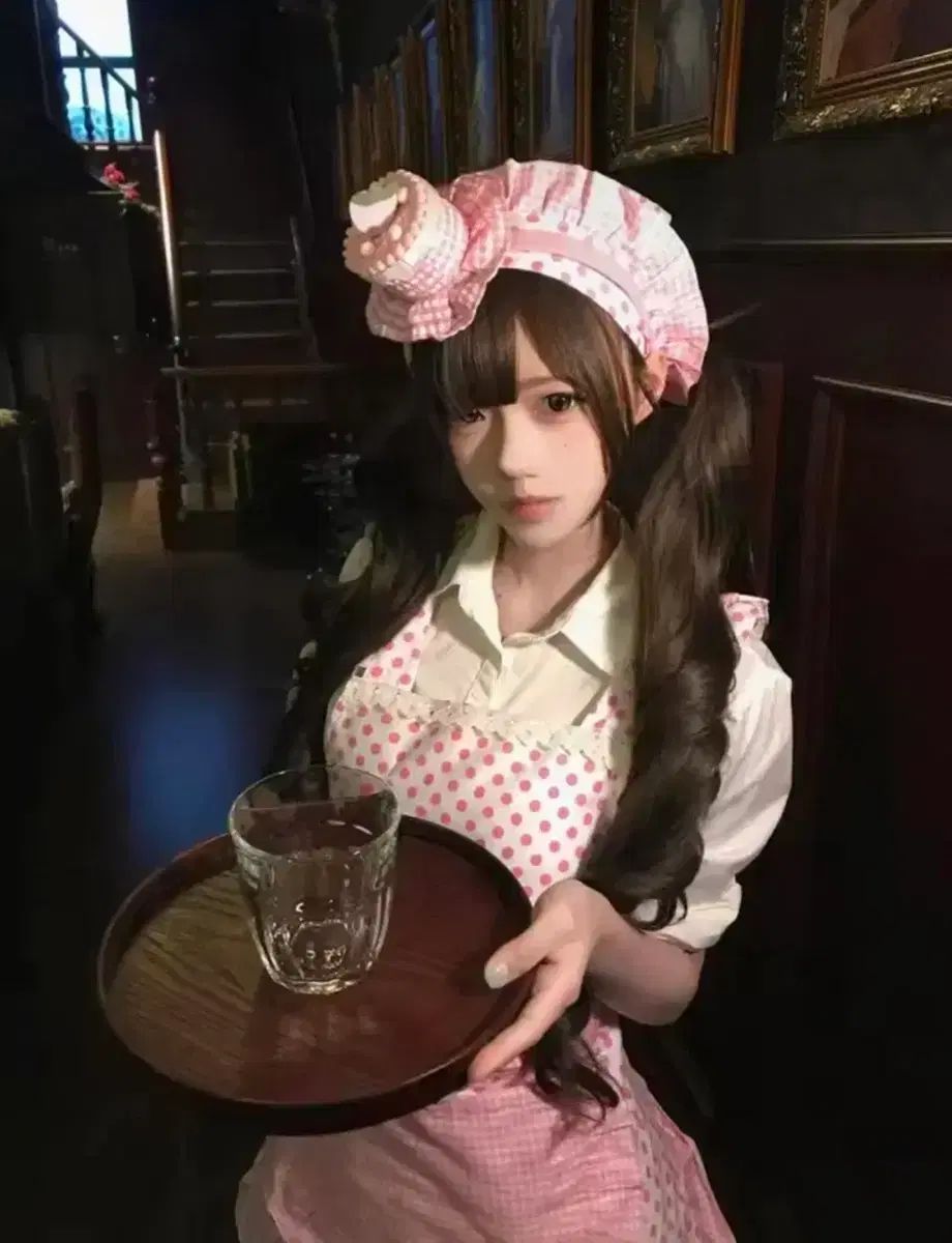 ギャル エプロン 頭装飾 メイド服ㅣ量産型 地雷系 ロリータ 美少女