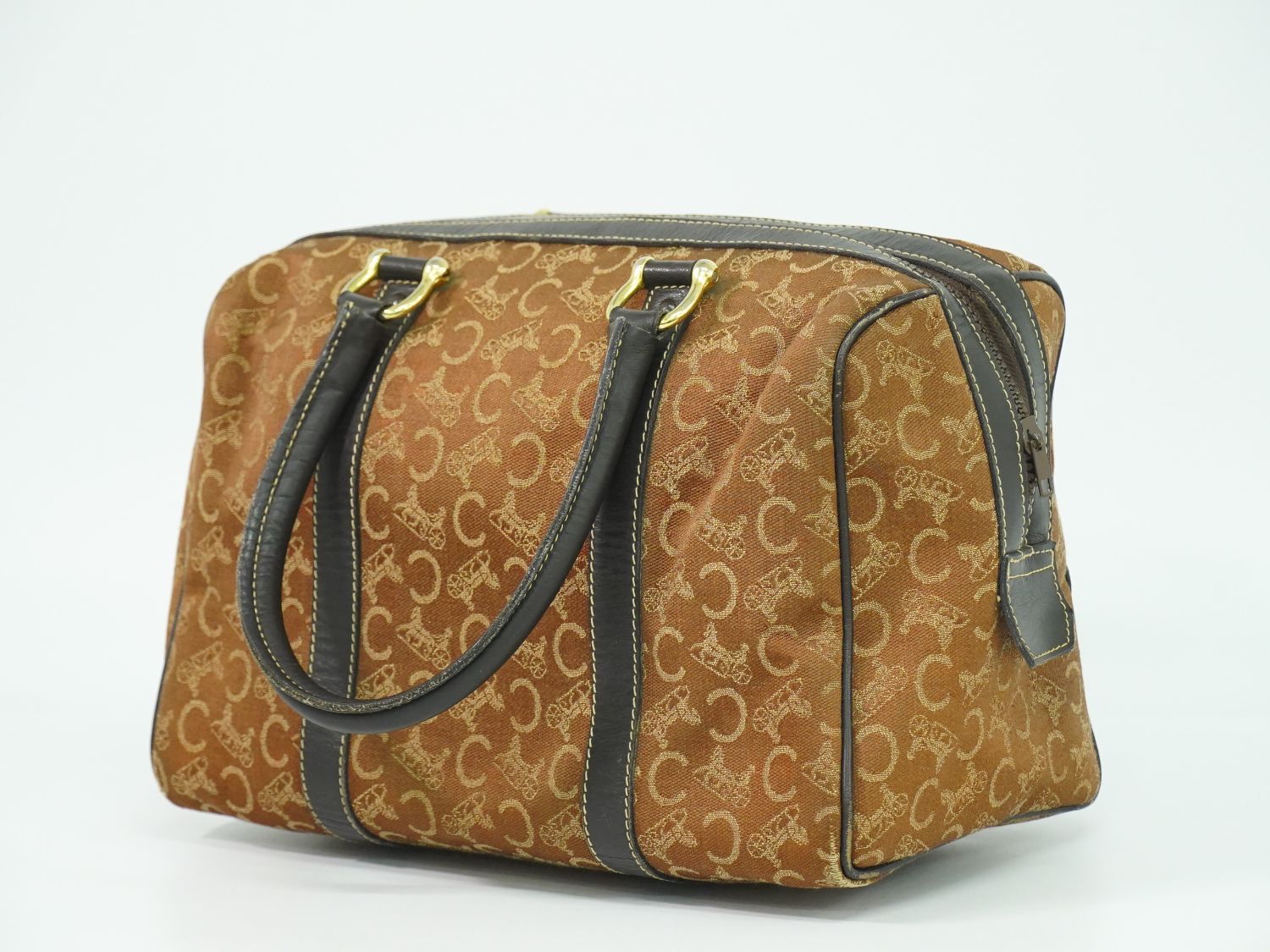 セリーヌ CELINE Cサルキー ミニ ボストンバッグ ハンドバッグ キャンバス ブラウン Sulky バッグ フォロー割