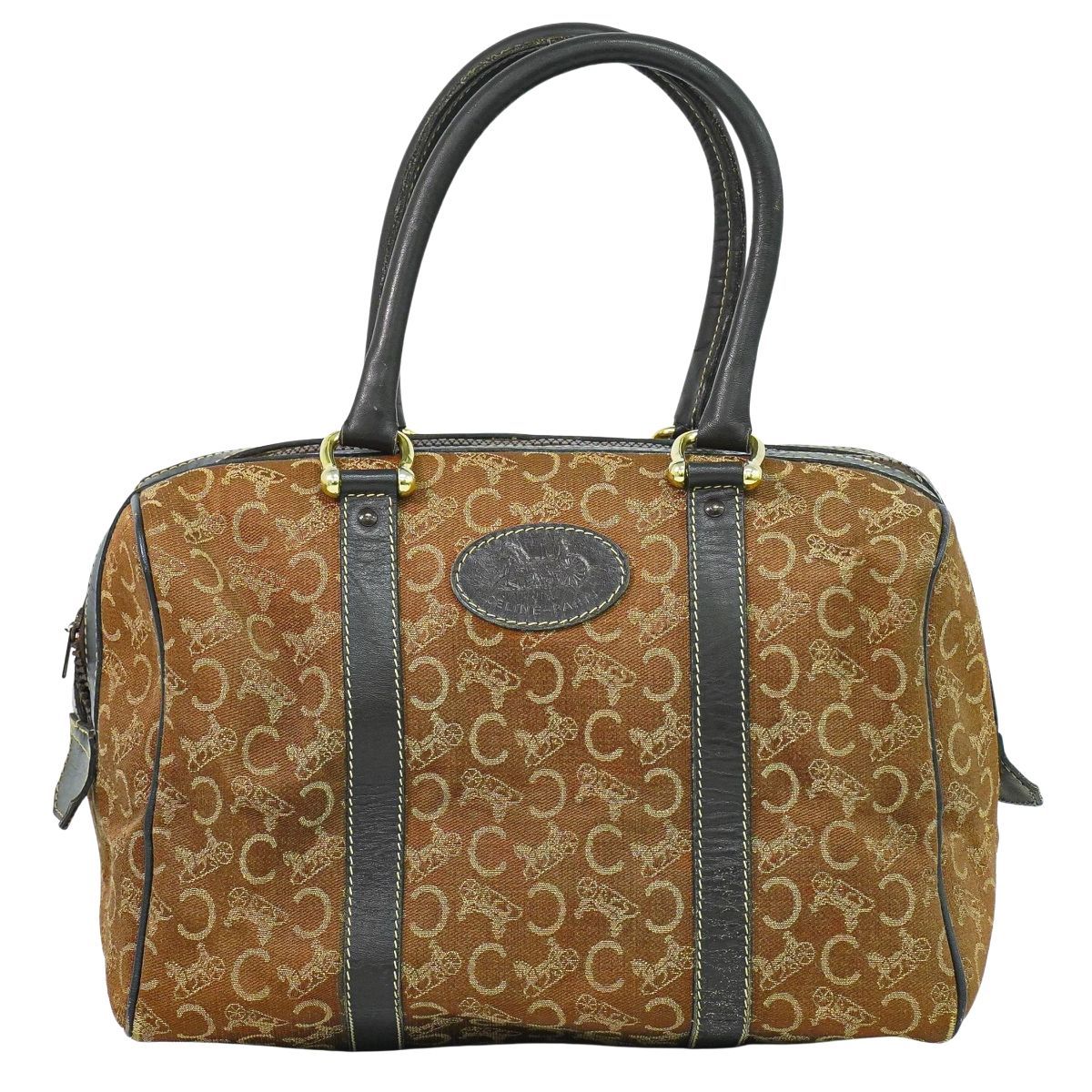 セリーヌ CELINE Cサルキー ミニ ボストンバッグ ハンドバッグ キャンバス ブラウン Sulky バッグ フォロー割