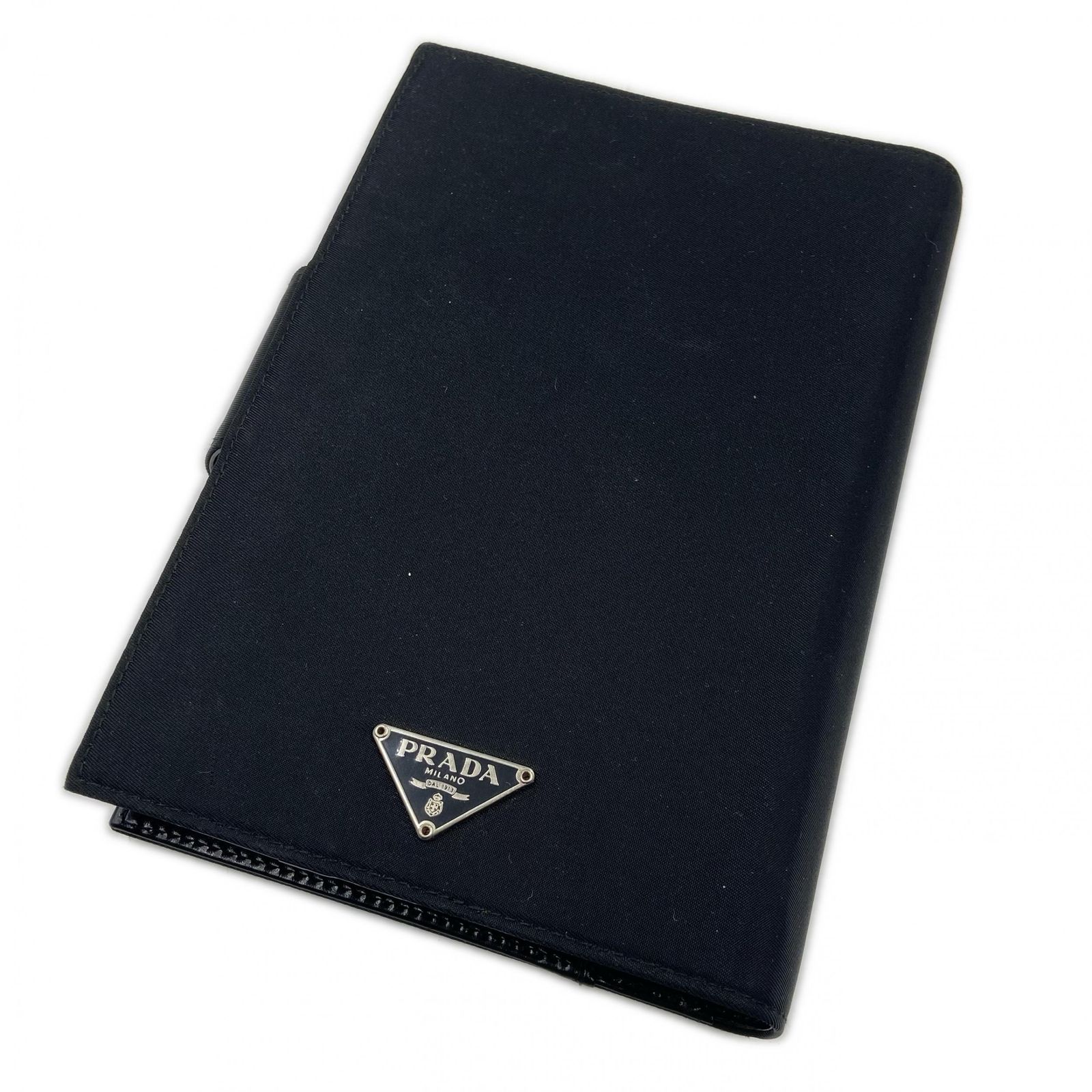 PRADA プラダ 手帳 ナイロン 三角ロゴプレート手帳 ブラック