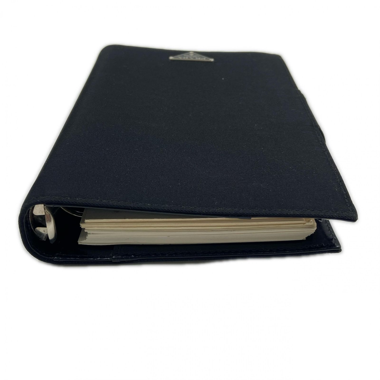 PRADA プラダ 手帳 ナイロン 三角ロゴプレート手帳 ナイロン ブラック