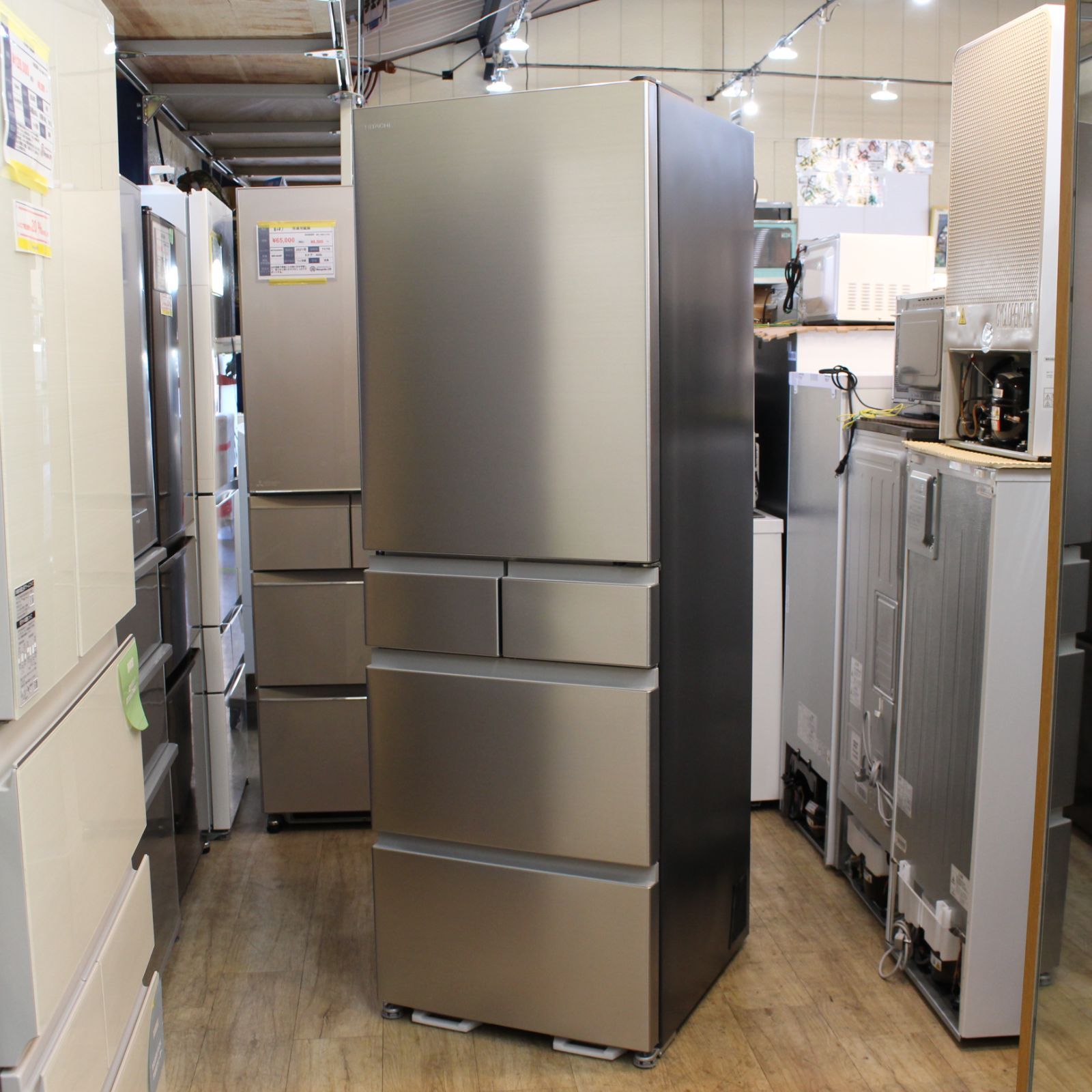 829 神奈川県川崎市より 日立 5ドア 470 L 右開き 幅60 cm 冷蔵庫 R HS 47 T S シルバー 製