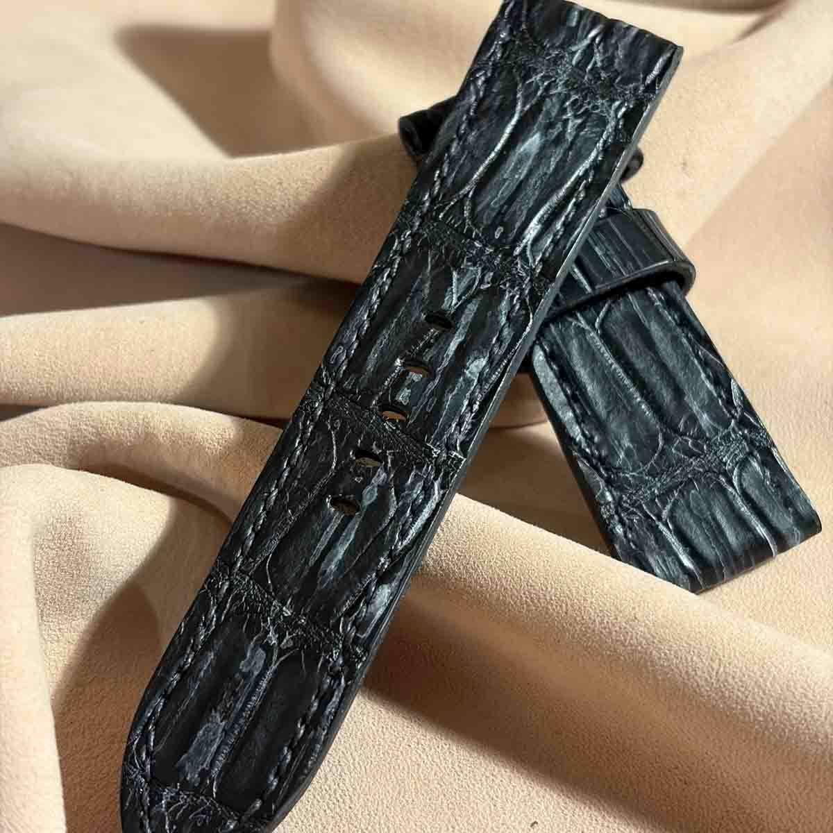 exh-55 ブライドル クロコダイル 腕時計ベルト ラグ幅24 mm - バックル幅22