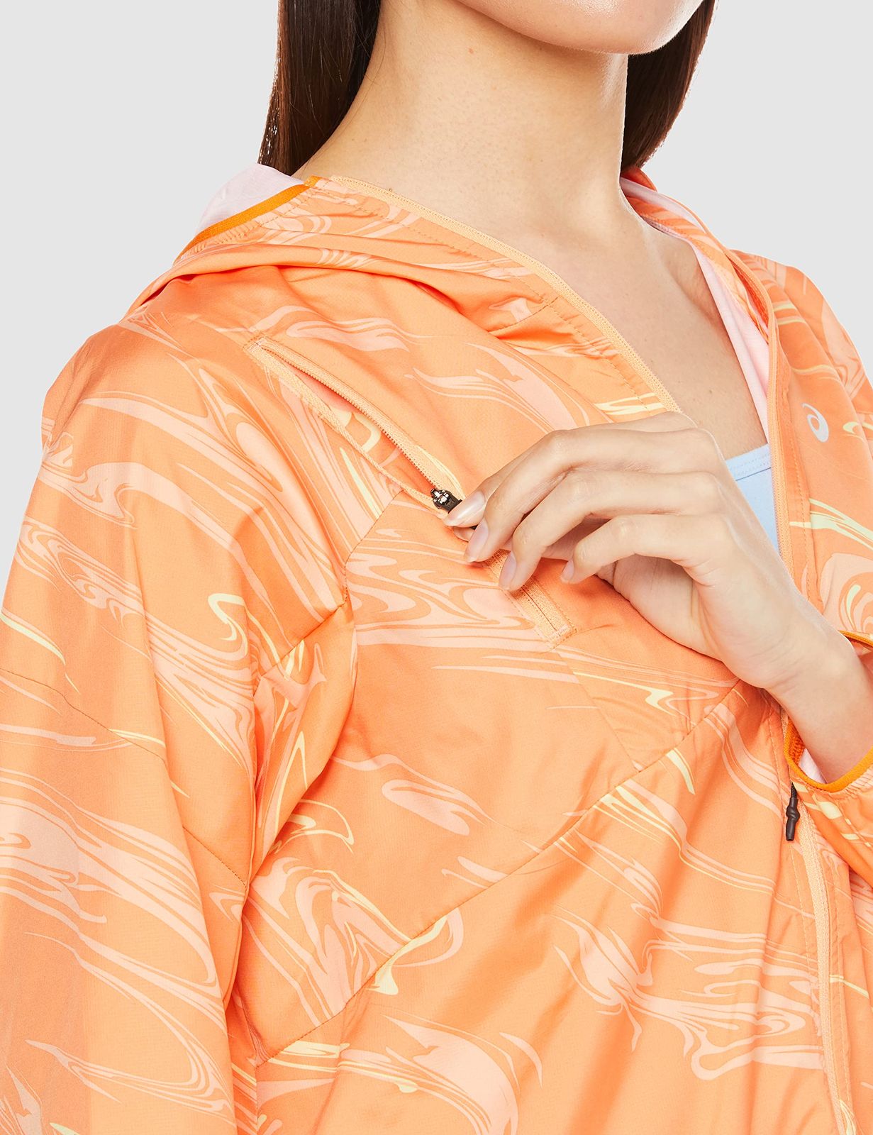 アシックス ランニングウェア ハッ水グラフィックウーブンジャケット レディース 700 サンピーチ L