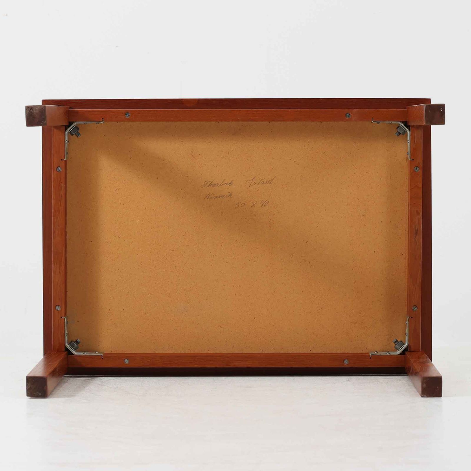 サイドテーブル タイルトップ チーク×陶磁器 幅71cm デンマーク製 北欧