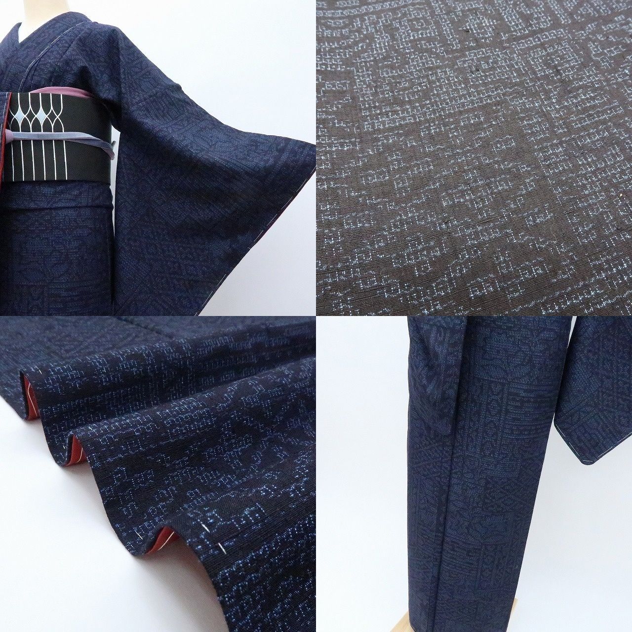 百華❀Y4233◇新品 証紙・仕付け糸付 手縫い仕立て 正絹 結城紬 着物