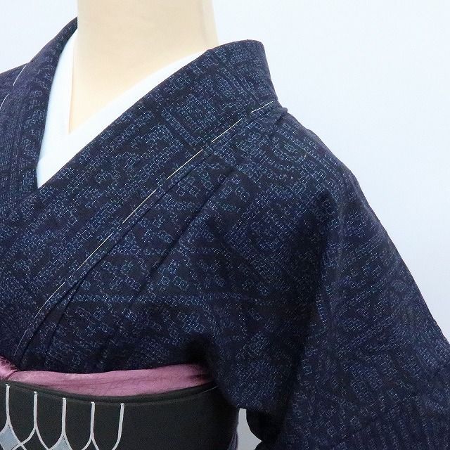 百華❀Y4233◇新品 証紙・仕付け糸付 手縫い仕立て 正絹 結城紬 着物