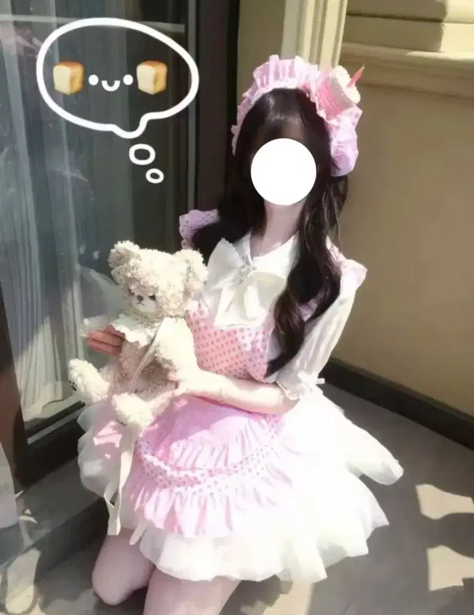 ギャル HOME メイド ロリータ エプロン 頭装飾 セット ㅣ ヴィンテージ y 2 k 卒業写真 美少女