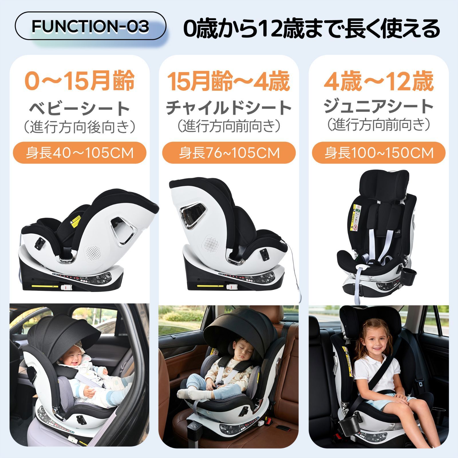 ISOFIX 0歳〜12歳頃