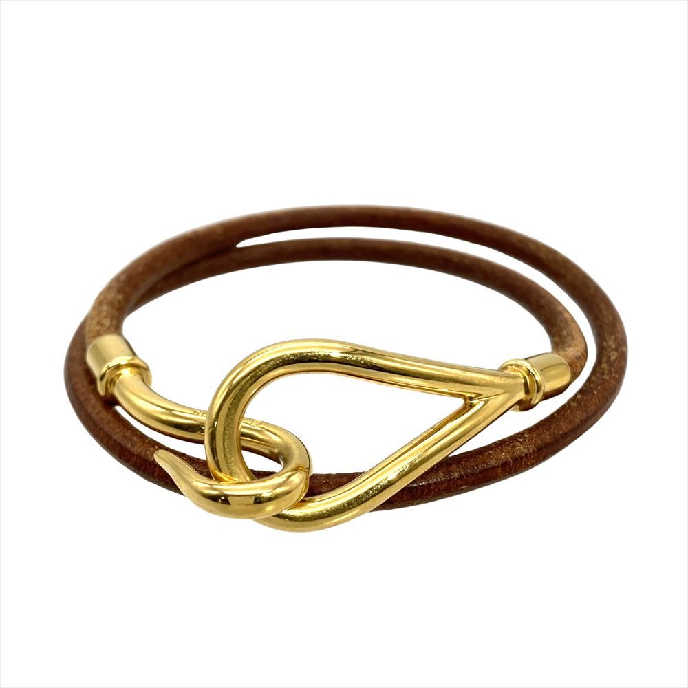 美品 HERMES エルメス ジャンボブレスレットレザー ゴールド金具 楽天市場】エルメス ジャンボ レザー ゴールド金具 ブレスレット