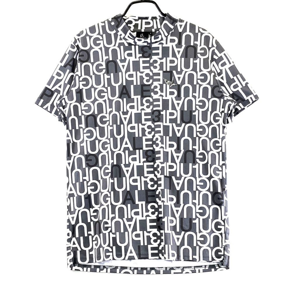 サイズ 5 GOLF モデル モックネック 半袖Tシャツ 総柄 グレー系 ゴルフウェア メンズ ストスト