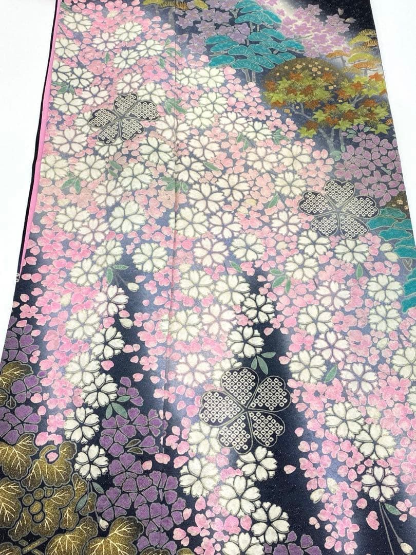  振袖 桂由美 金彩 銀通し 絞り 身丈165 cm 撥水加工済 MO 3225 振袖 着物