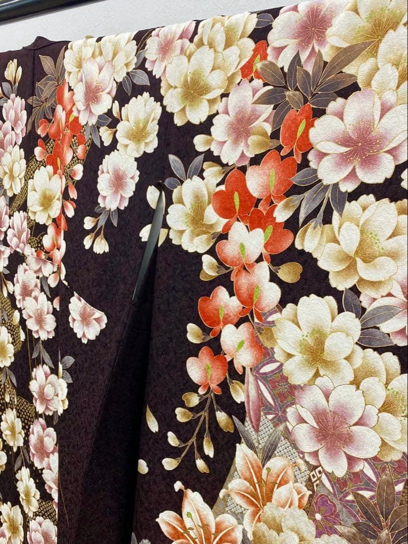 振袖 ラメ刺繍 金彩 銀通し 身丈165 cm パールトーン加工済 MO 3221