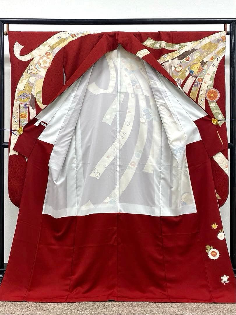  振袖 金駒 金彩 紋意匠 身丈168 cm パールトーン加工済 MO 3217 振袖 着物