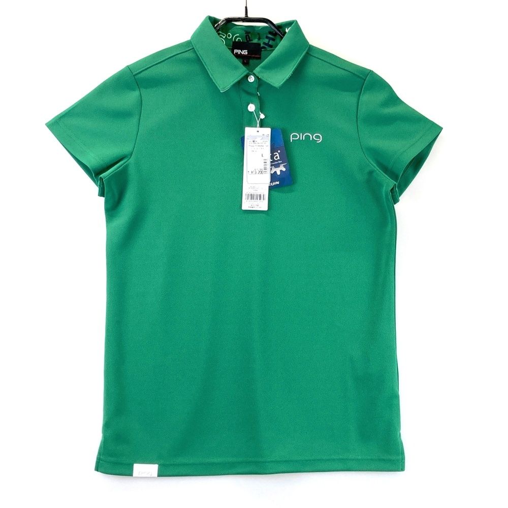 サイズ L PING ピン 半袖ポロシャツ グリーン系 ゴルフウェア レディース ストスト
