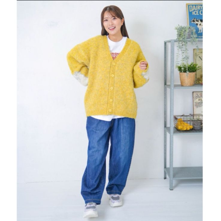 ScoLar Parity ひつじネコのシャギーニットカーディガン