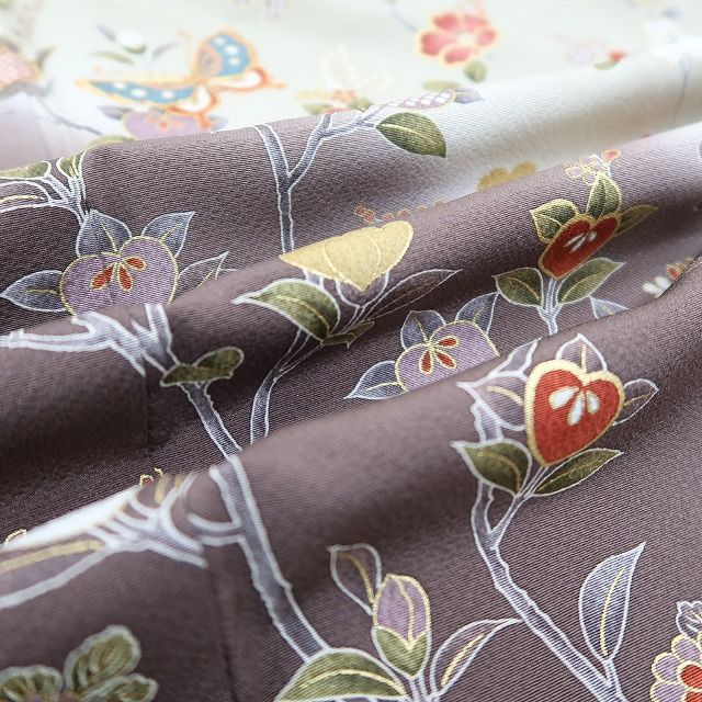 ✾まめ藤✾m382＊正絹 金駒刺繍 橘 桜 手縫い仕立て 訪問着 - メルカリ