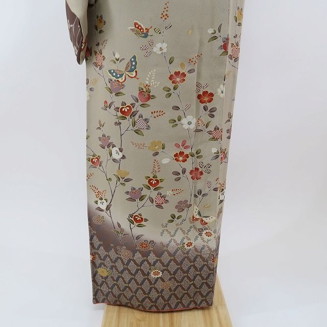 ✾まめ藤✾m382＊正絹 金駒刺繍 橘 桜 手縫い仕立て 訪問着 - メルカリ