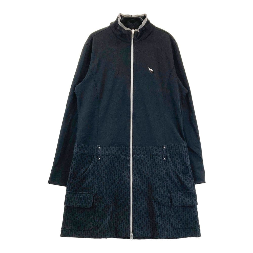 サイズ：40 ADABAT アダバット フルジップ 長袖ワンピース 総柄